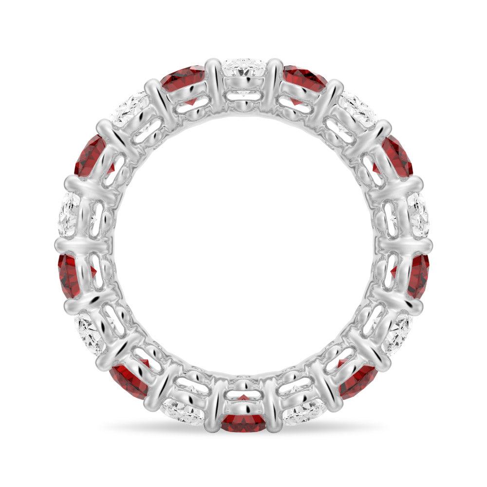6.6 CT Lab-Created White Sapphire & Garnet Gemstone Ring for Women - Elegant Wedding, Engagement, Anniversary Jewelry Gift