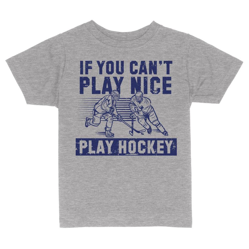 Play Hockey Toddler T-Shirt - Cute Kids Hockey Tee for Boys & Girls - Perfect for Hockey Games, Sports Events & Casual Wear