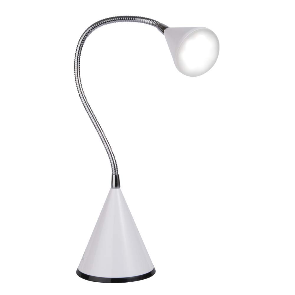 OttLite LED Cone Desk Lamp - Adjustable Brightness, Eye-Caring Light for Reading & Studying, Perfect for Home Office, Dorm Room, and Workspace (White)