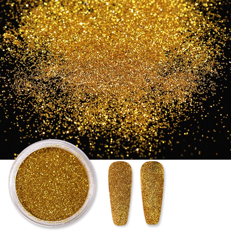 Premium Gold Gradient Glitter Nail Powder #8008 - Professional Nail Art Dust for Gel Polish, Acrylic Nails & Manicure - Perfect for Parties, Weddings & Special Occasions
