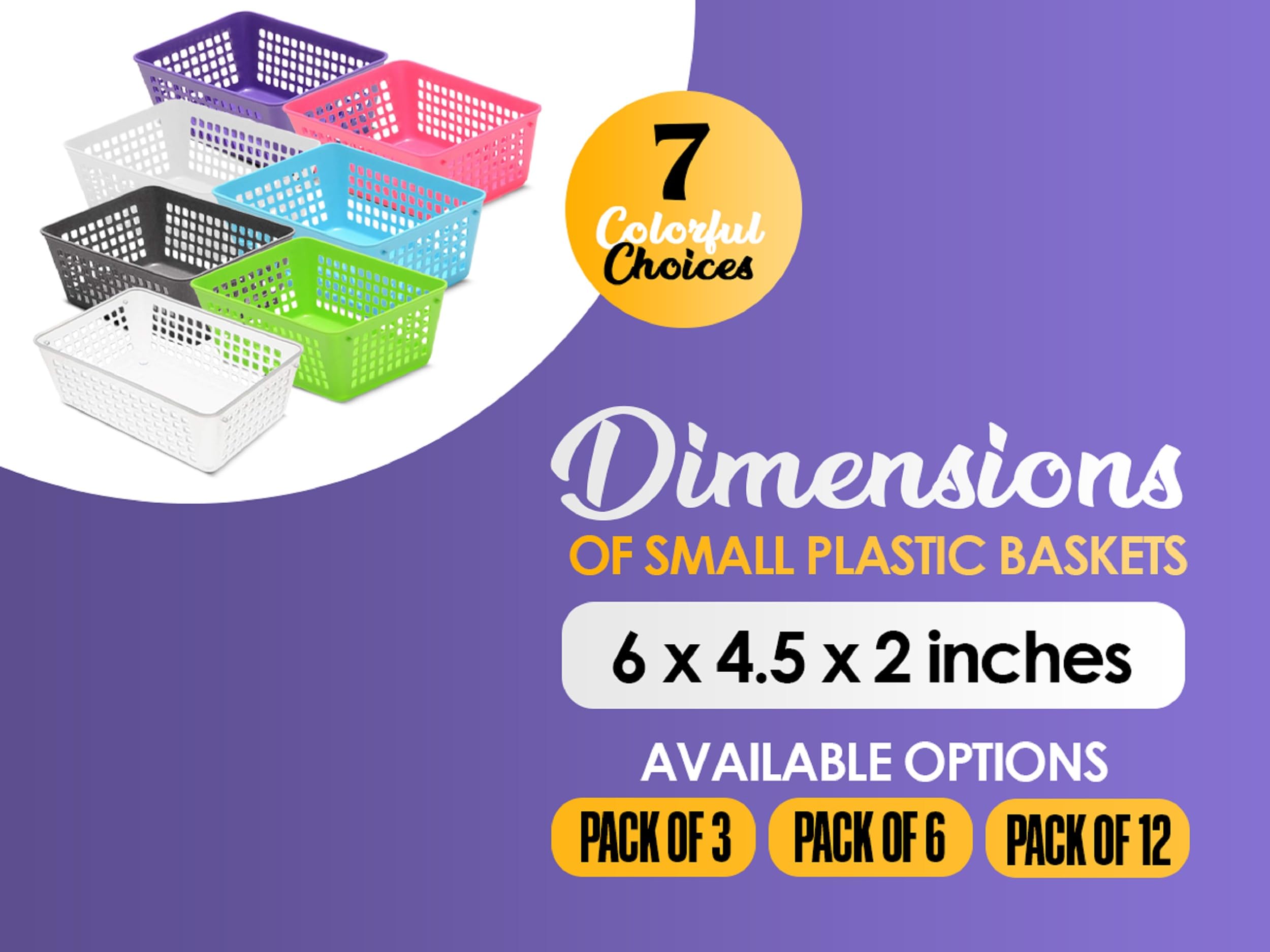 YBM HOME White Plastic Storage Basket Organizer - Multipurpose Perforated Bin Tray for Office Drawer, Desktop, Classroom, Shelves, Kitchen Pantry & Kids Room (32-1184) - Perfect for Home Organization & Space Saving Solutions