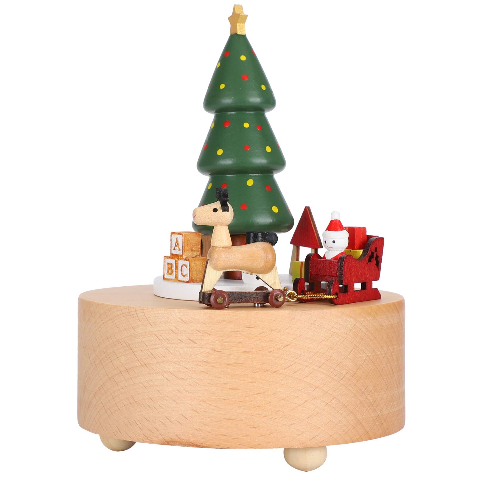 Christmas Wooden Music Box - Handcrafted Musical Gift for Lovers, Friends & Kids | Perfect for Holiday Gifts, Birthday Presents & Romantic Surprises | Plays Festive Melodies for Home Decor & Special Occasions