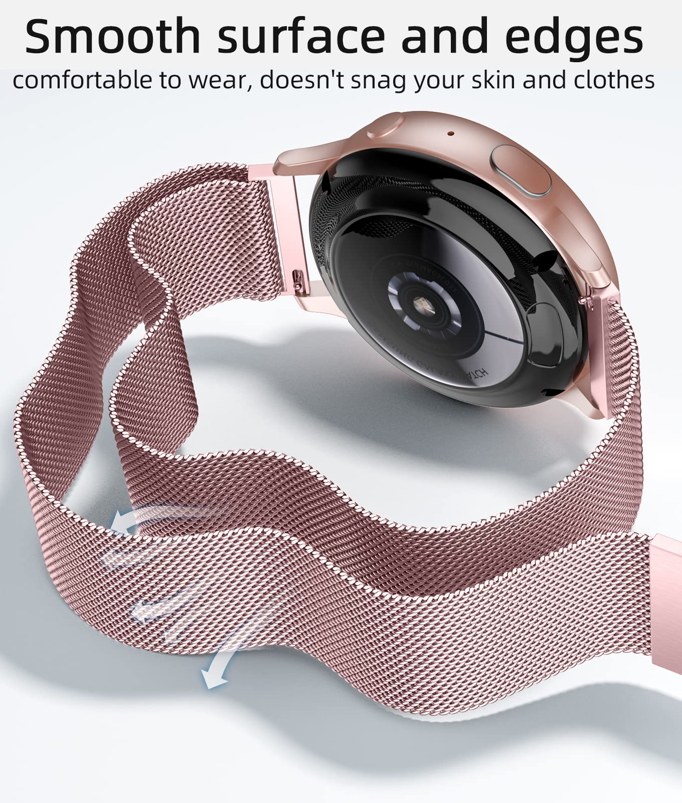 Rose Pink 20mm Metal Strap for Samsung Galaxy Watch 4/5/6 - Elegant & Durable for Daily Wear