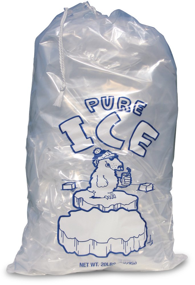 TFD Supplies 250 Pack 20lb Clear Ice Bags with Drawstring - Perfect for Party, Catering, and Commercial Ice Storage