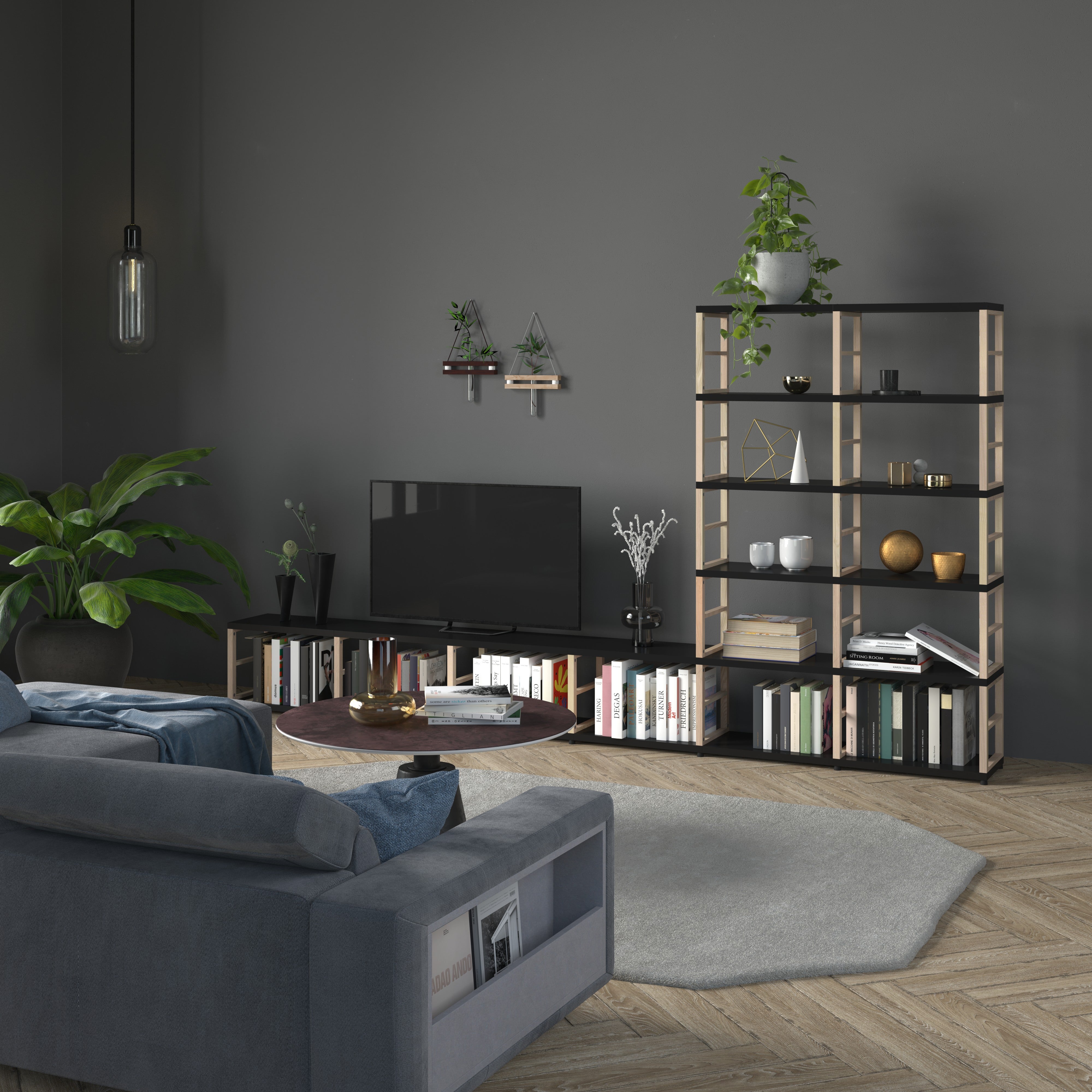 MAXX Modern 1x2 Shelving Unit - Stylish Storage Solution for Living Room, Bedroom & Office - Space-Saving Bookshelf & Display Rack