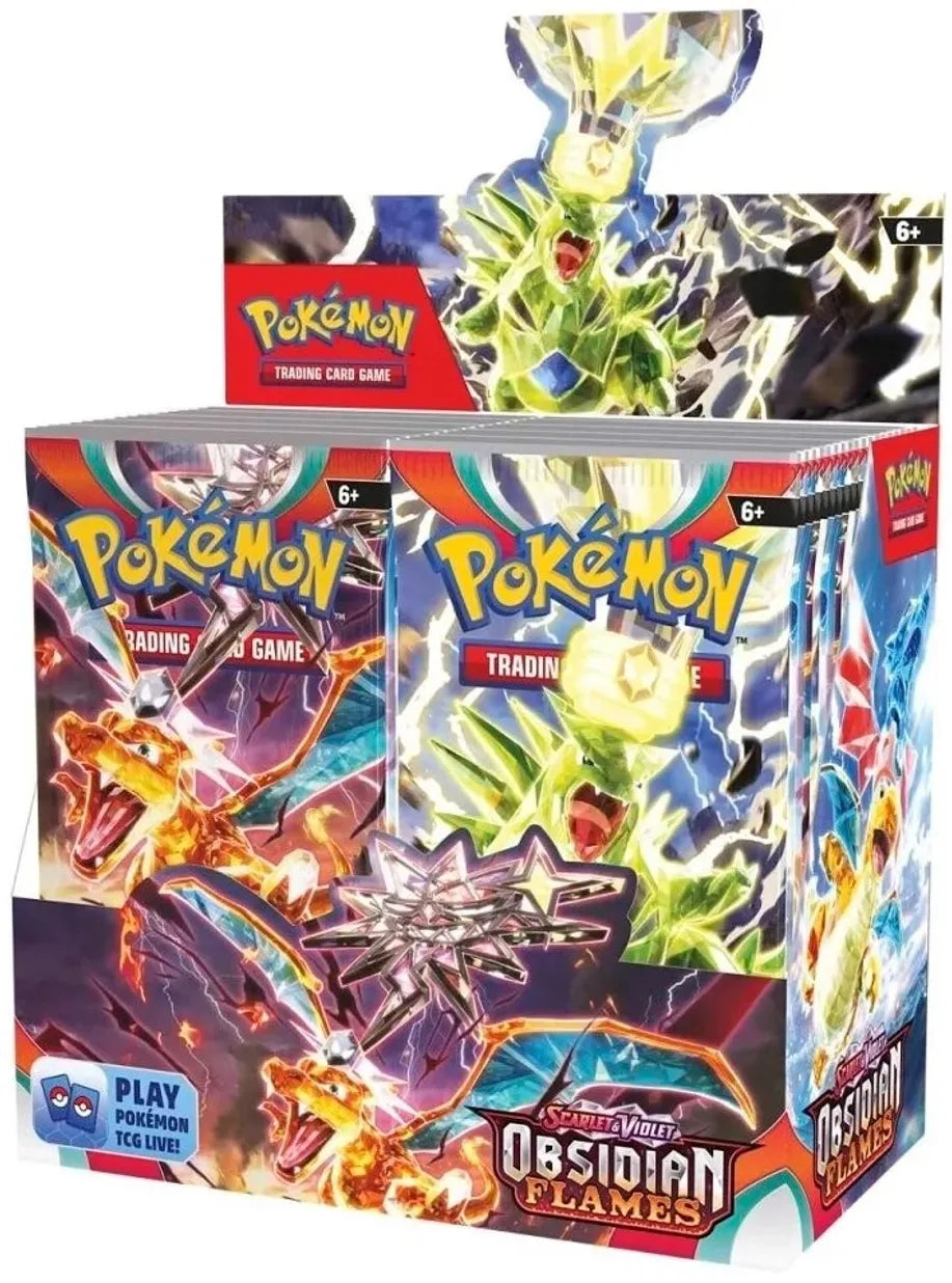 Pokemon Scarlet & Violet Obsidian Flames Booster Box - 36 Packs of Trading Cards for Collectors & Players - Perfect for Game Nights, Tournaments & Gifts