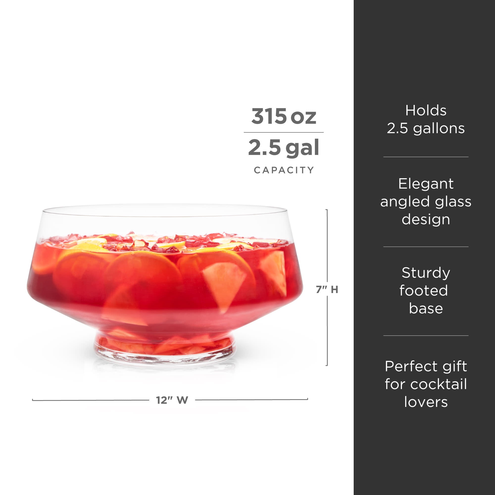 Premium Raye Heavy Base Punch Bowl Set - Elegant Glass Serving Bowl for Parties, Weddings & Holidays - Large Capacity for Drinks, Cocktails & Beverages