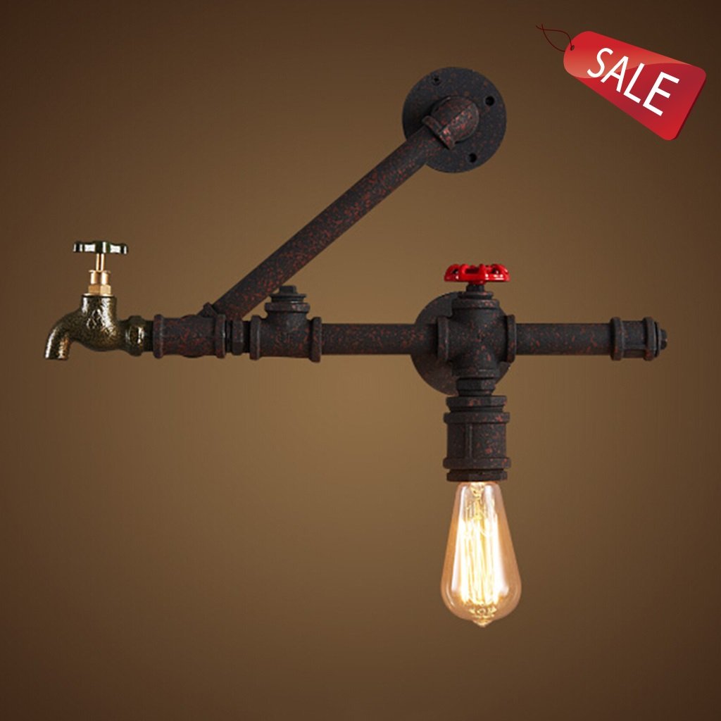 Vintage Iron Wall Sconces - E27 Bedside Lamps for Bedroom, Living Room & Corridor - Creative Aisle Lighting with Warm Illumination - Perfect for Home Decor, Bar Lighting & Interior Design (Size A)