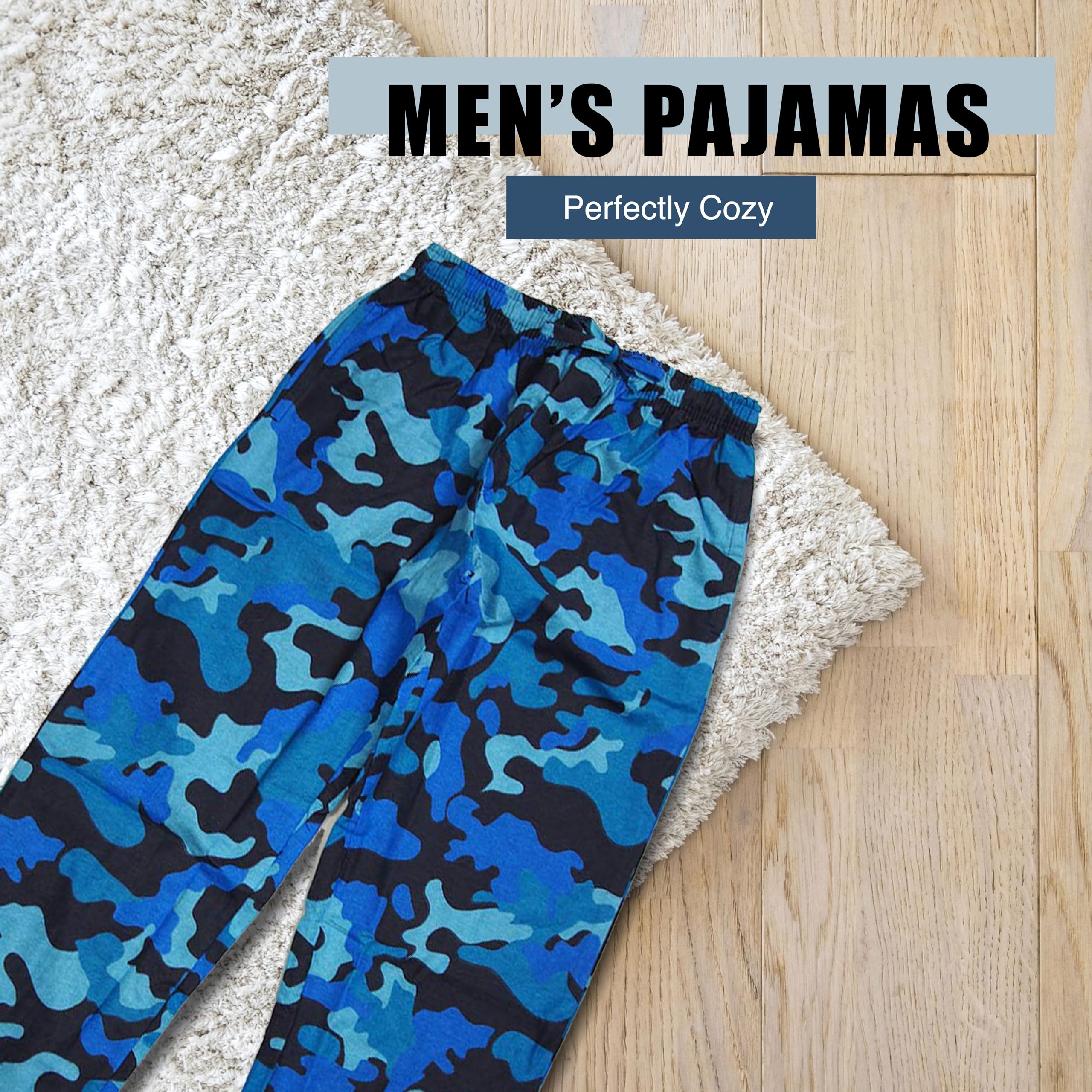 NORTY Men's Cotton Flannel Pajama Pants - 100% Soft Breathable Sleepwear with Fun Prints - Cozy Lounge Pants for Sleeping, Relaxing at Home & Winter Comfort