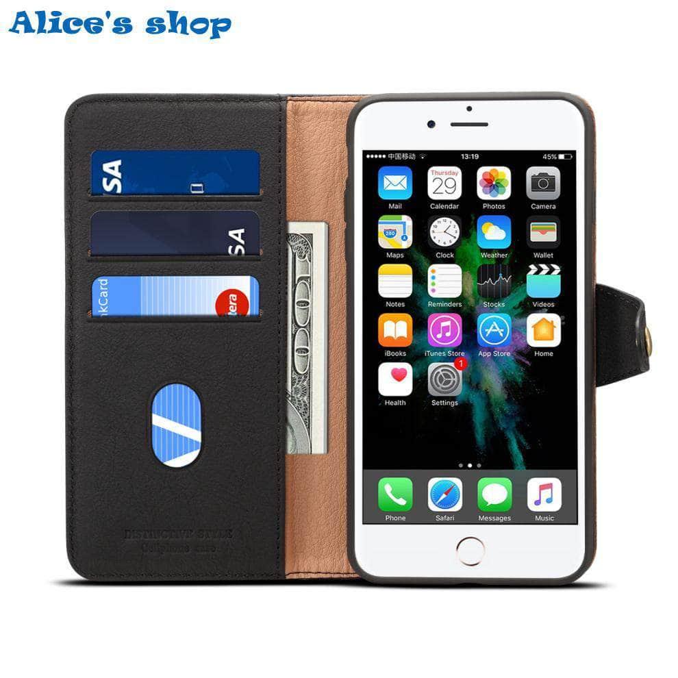 Premium Genuine Leather Wallet Case for iPhone SE 2020 - Soft Touch Luxury Protection | Perfect for Business, Travel & Everyday Use