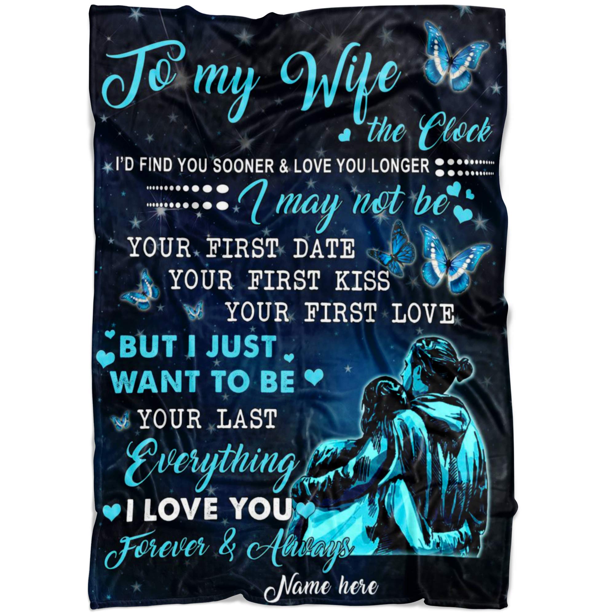 Personalized Name Blanket for Couples - Custom Embroidered Throw Blanket with Names - Romantic Birthday Gift for Wife from Husband - Soft Fleece Blanket for Anniversary, Valentine's Day & Christmas - Perfect for Cuddling on Sofa, Bed or Picnic Dates