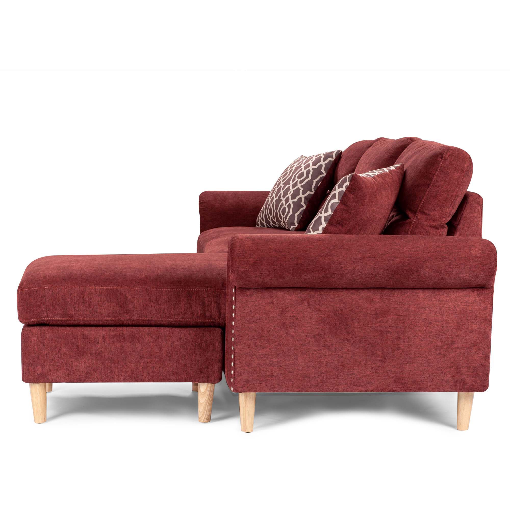 Poundex 2-Piece Reversible Sectional Sofa with Chaise (F6449) - Modern L-Shaped Couch for Living Room, Family Room & Small Spaces
