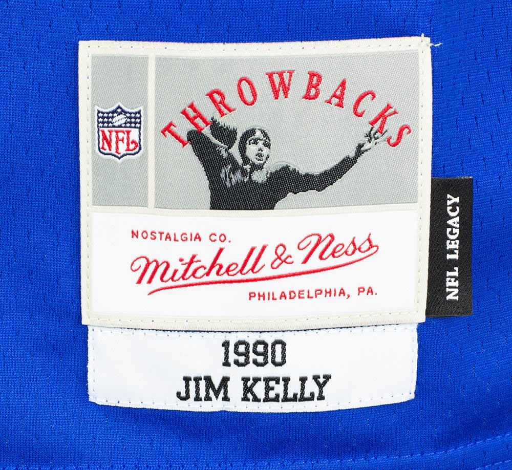Jim Kelly Autographed Buffalo Bills Blue Mitchell & Ness NFL Jersey with JSA COA - Perfect for Football Collectors & Sports Memorabilia Displays