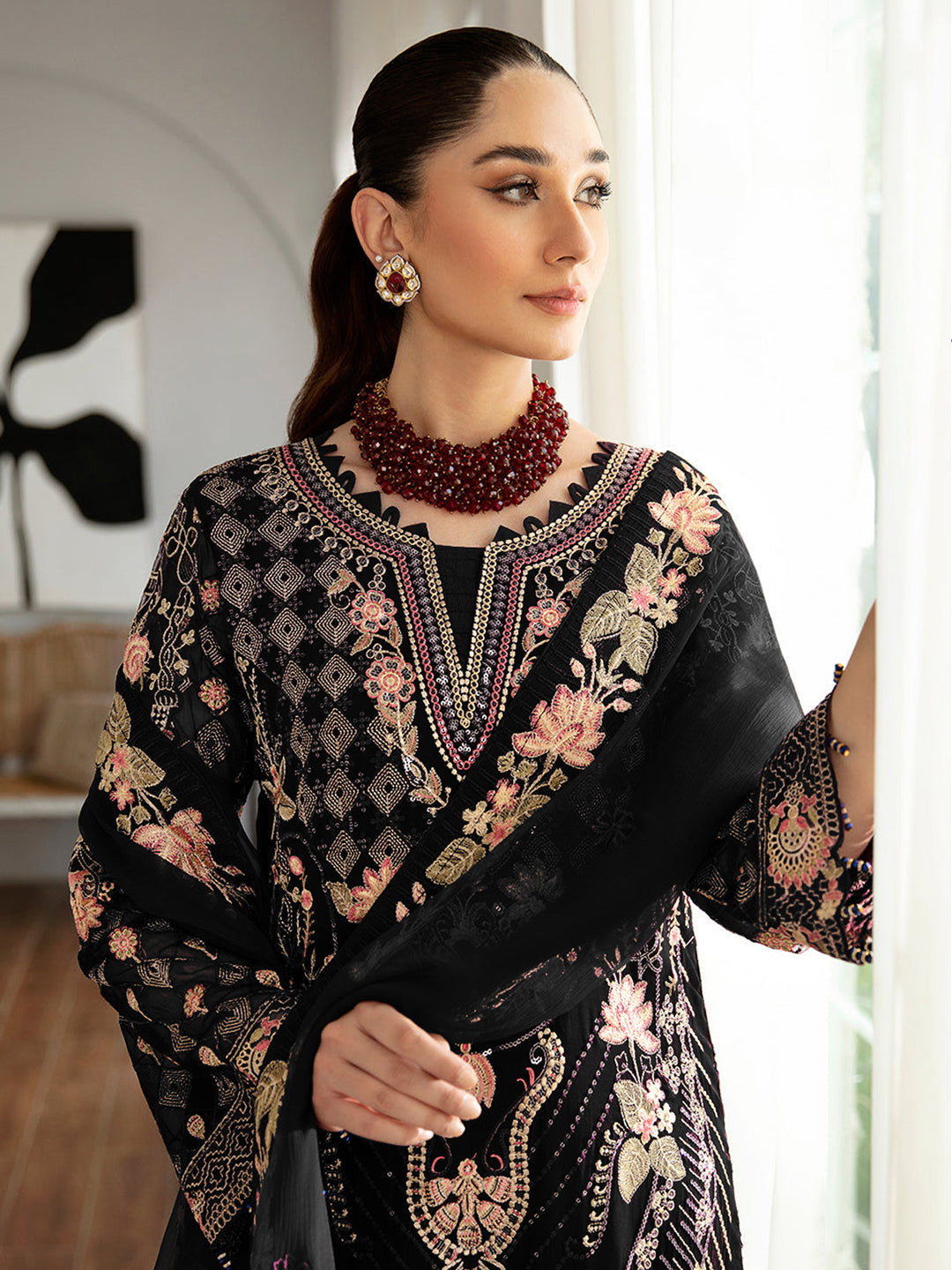 Elegant Black Traditional Designer Semi-Stitched Pant Suit with Exquisite Embroidery - Perfect for Weddings, Parties & Special Occasions