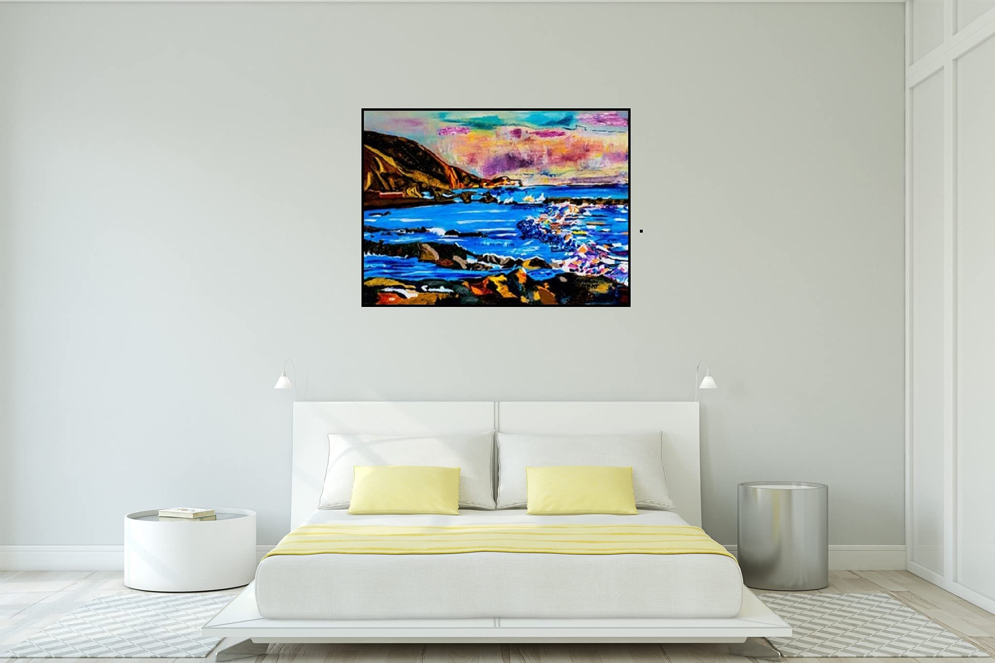 Sunset Oil Painting - Maui Sunset Art Print - Seascape Canvas Wall Decor - Abstract Hawaii Sunset Giclee Print (24x30 Inches) - Perfect for Living Room, Bedroom & Office Decor