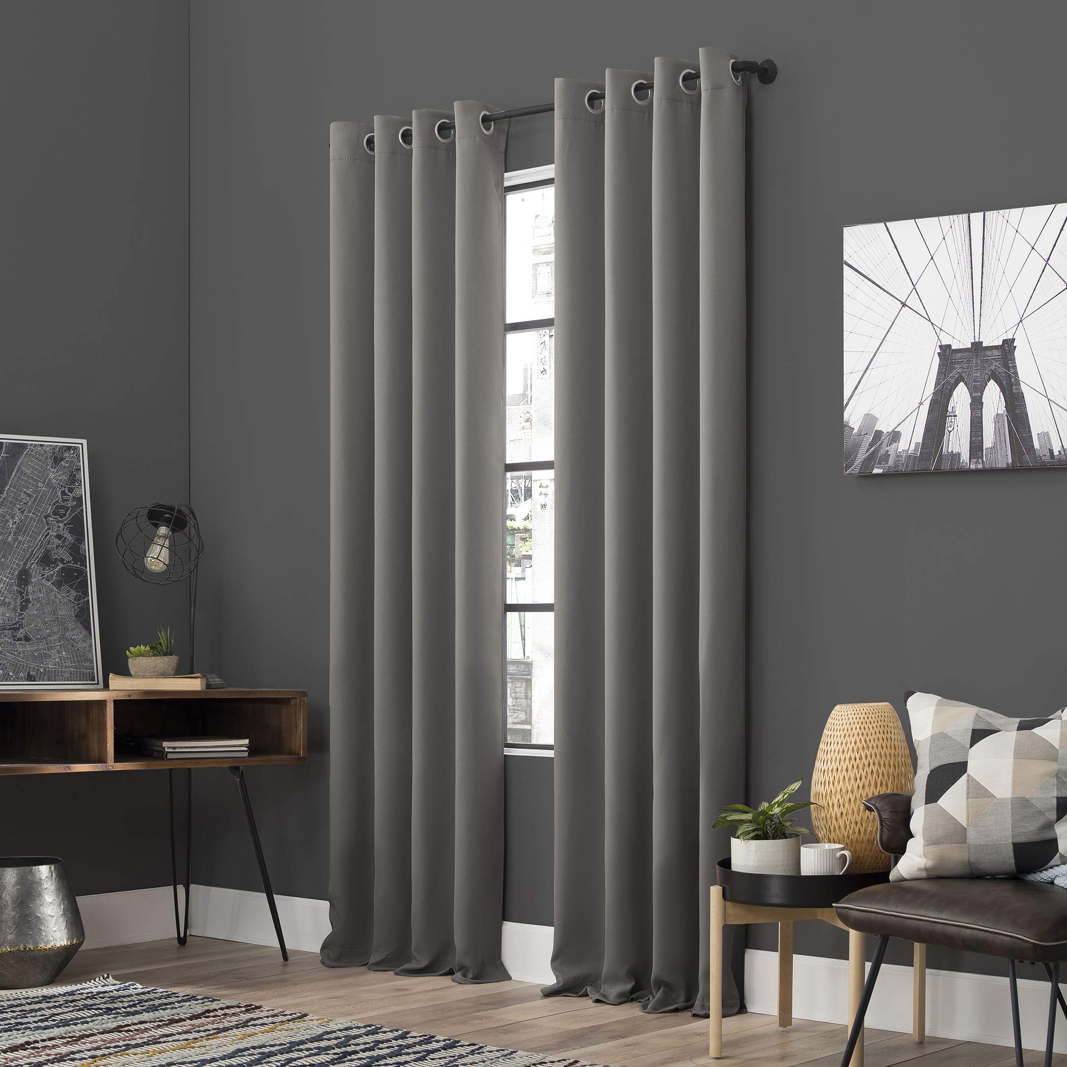 Sun Zero Soho 2-Pack Blackout Energy Efficient Grommet Curtain Panels, 54