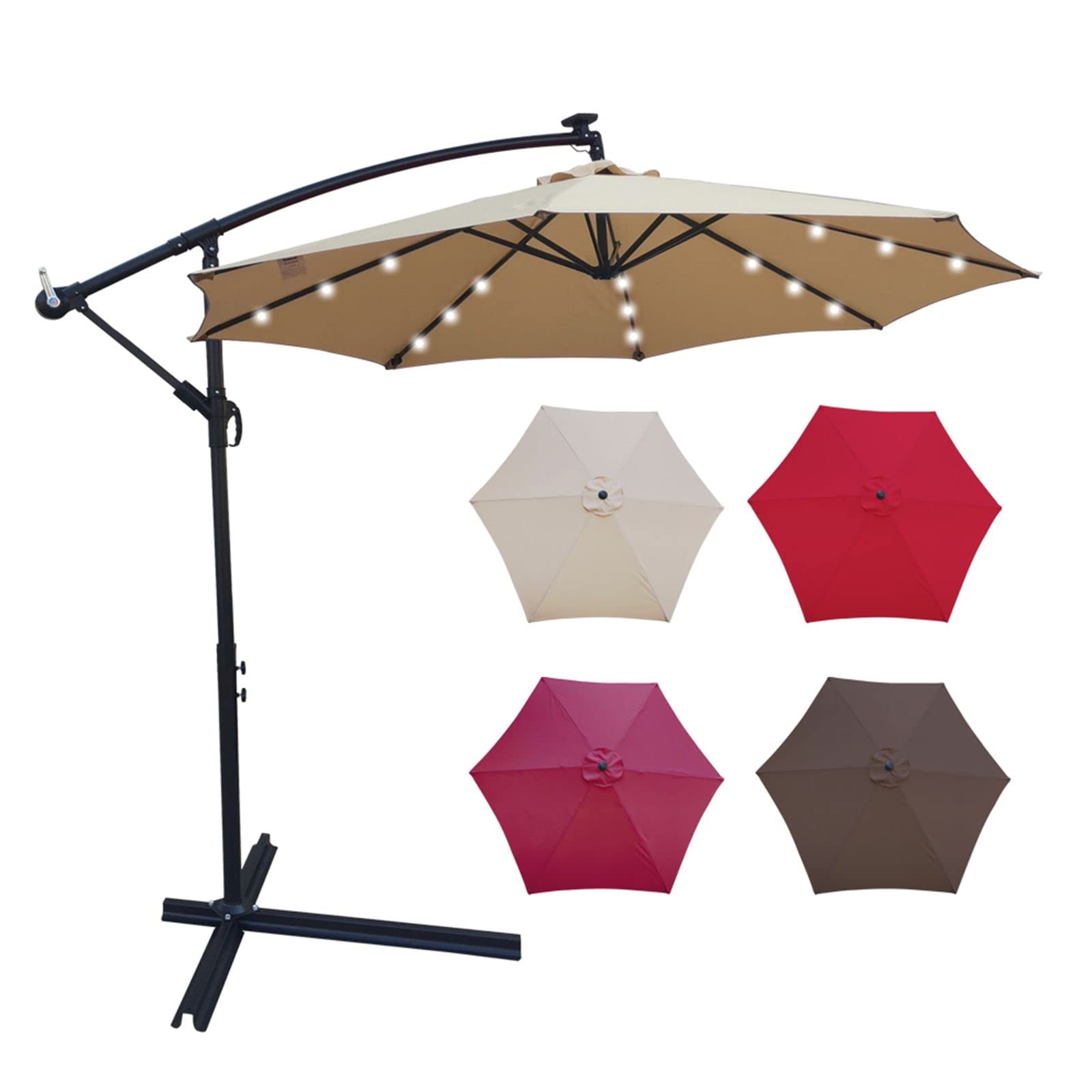 Solar Powered LED Patio Umbrella Lights - Windproof & Rustproof Outdoor Umbrella Lights for Deck, Lawn, Garden - Perfect for Backyard Parties, Poolside Relaxation and Evening Gatherings
