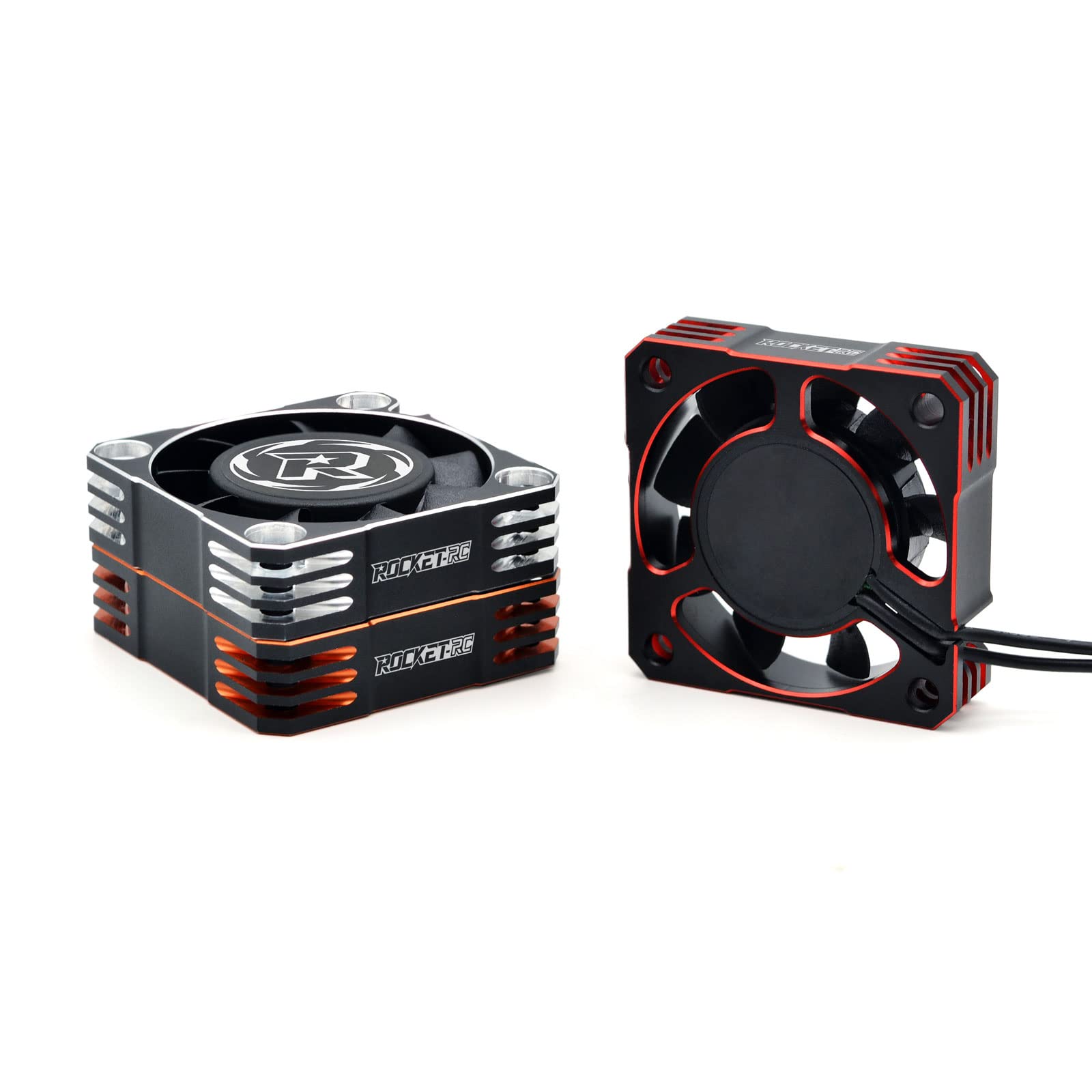 Surpass Rocket 40x40mm 16000RPM Waterproof RC Cooling Fan - High Speed ESC & Motor Fan for 1/10 1/8 Scale RC Cars & Trucks (Orange Black) - Perfect for Off-Road Racing & Extreme Performance Cooling