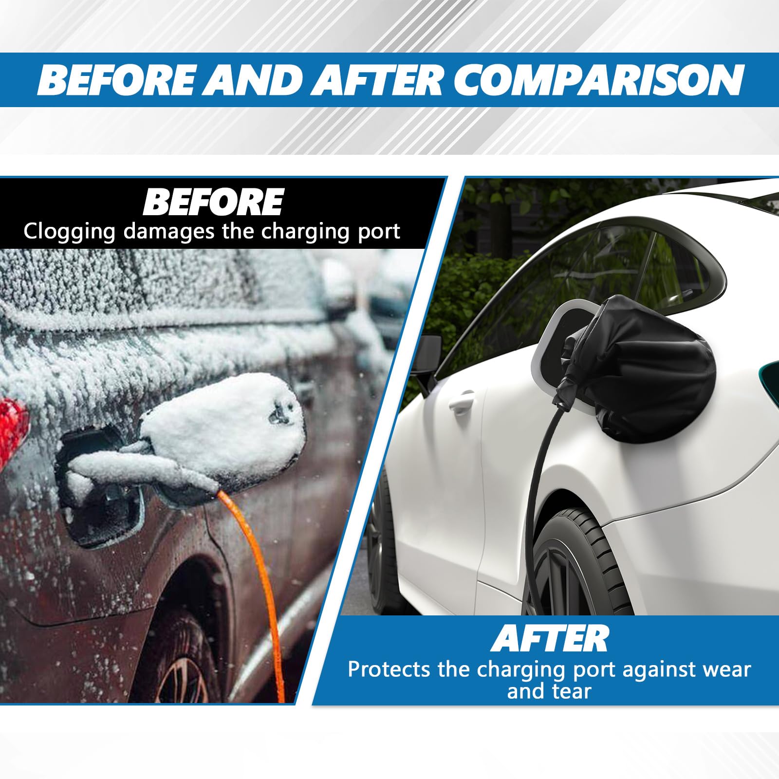 Waterproof EV Charger Plug Cover - Outdoor Electric Car Charging Port Protector for Rain, Sun, UV & Snow | All-Weather Magnetic Adhesion Charging Port Cover for Tesla & Other EVs (Black) - Perfect for Home, Garage & Public Charging Stations