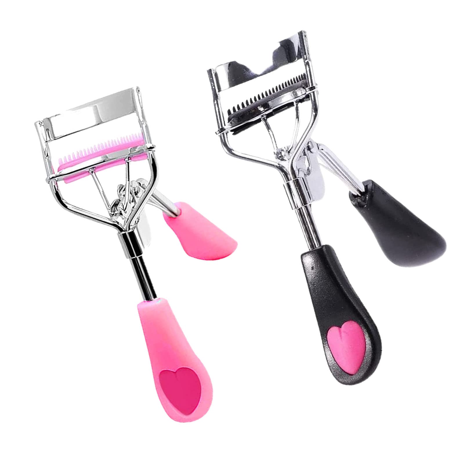 2 Pcs Eyelash Clips with Built-in Comb - Professional Eyelash Curlers for Home, Salon & Makeup Artists | Perfect for Lash Extensions, False Lashes & Daily Makeup Routine (Random Color)
