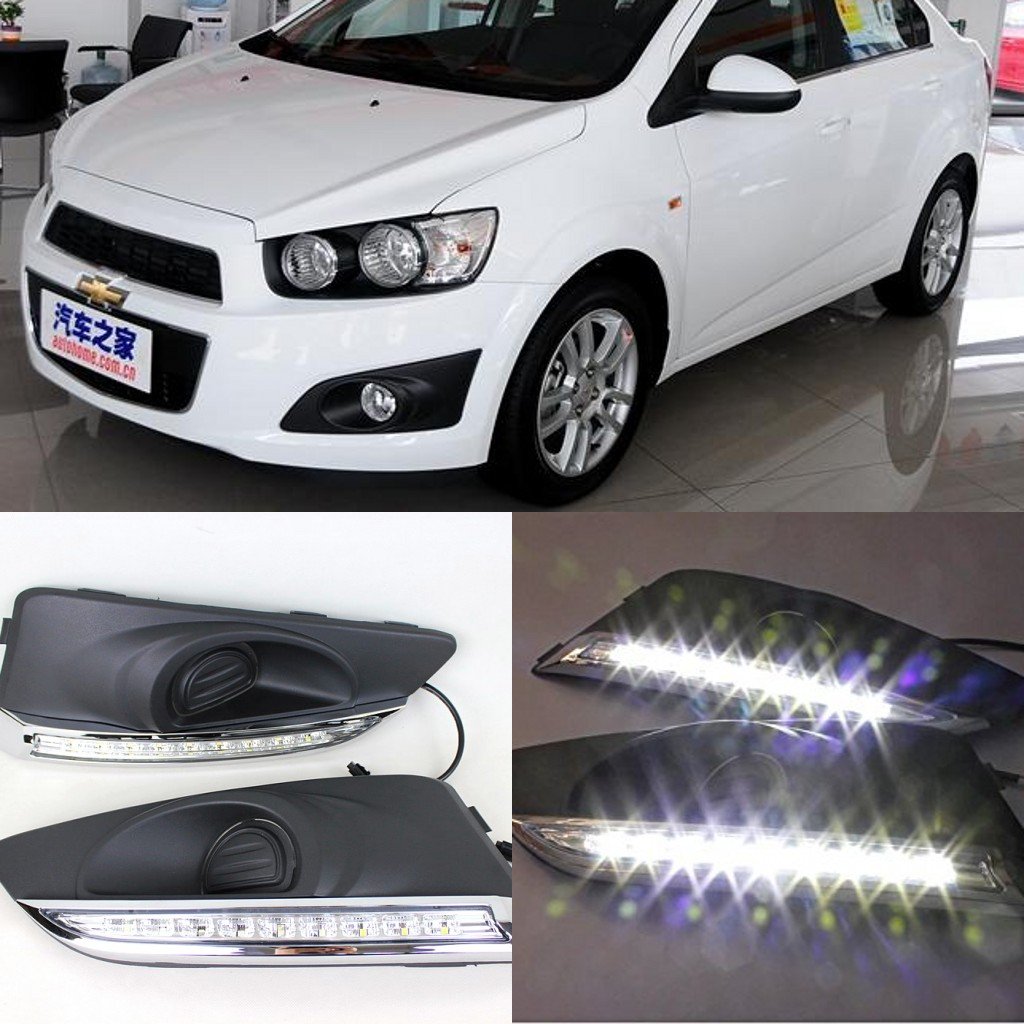 High Brightness LED Daytime Running Lights (DRL) & Fog Lamp Kit - White Light for Chevrolet Aveo 2011-2013 | Easy Installation, Durable & Energy Efficient | Perfect for Night Driving & Enhanced Visibility