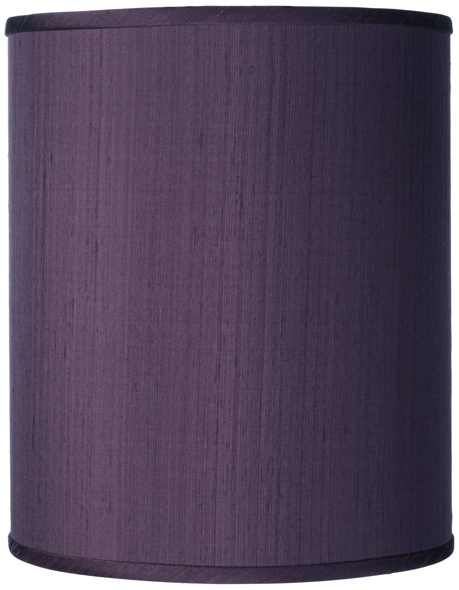 Hardback Drum Lamp Shade - Eggplant Purple Textured Fabric - 10