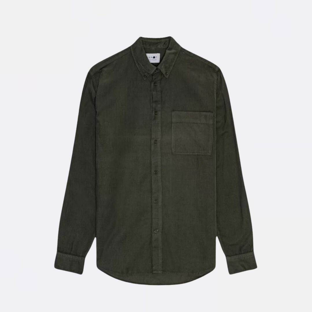 Arne 5082 Men's Long Sleeve Casual Shirt - Dark Army Green - Comfortable Button Down Work Shirt for Office, Outdoor Activities & Everyday Wear