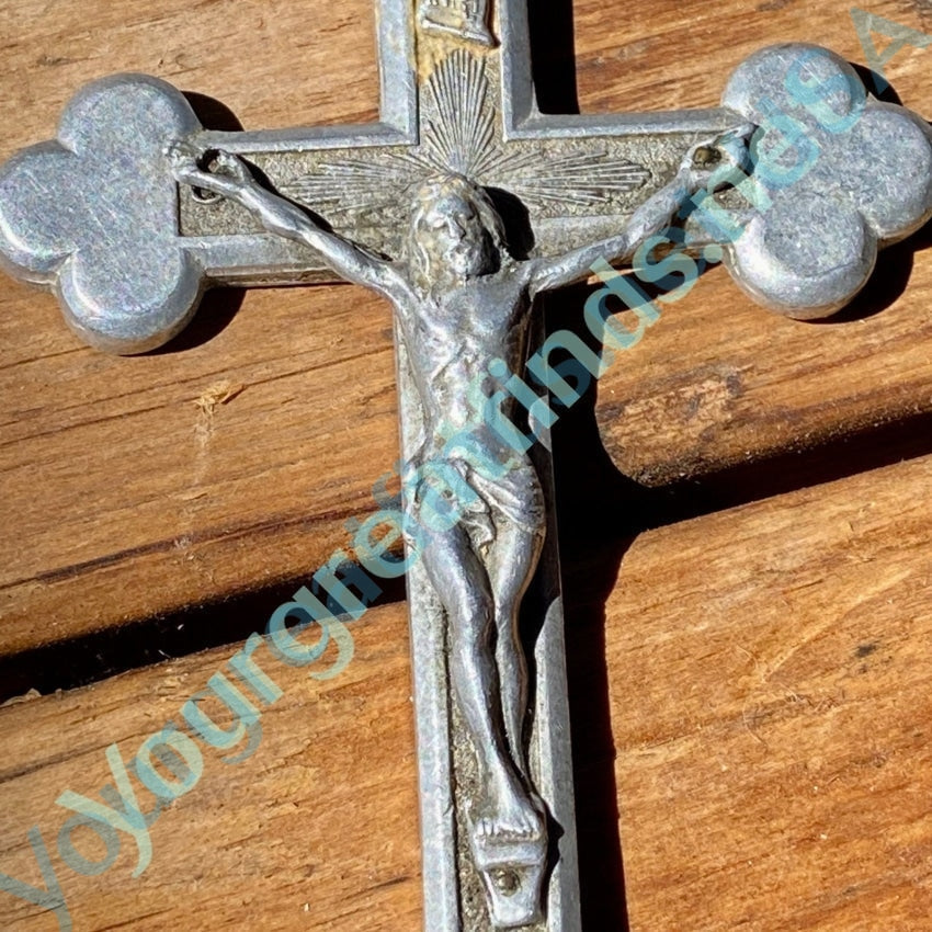 Vintage Cast Aluminum Holy Cross Crucifix Pendant - Large Religious Jewelry for Men & Women - Perfect for Church, Baptism, Confirmation & Everyday Faith Wear