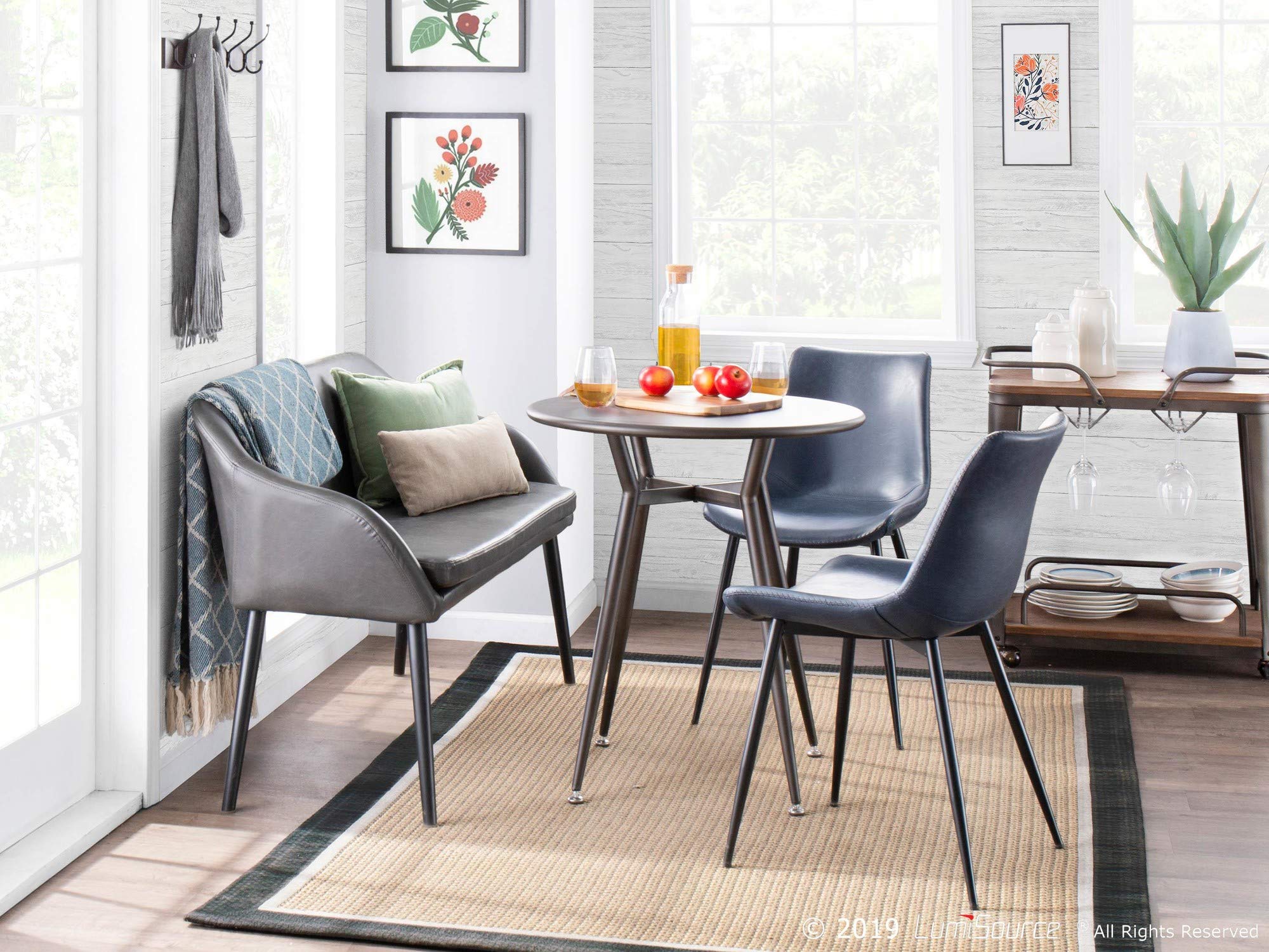 LumiSource Durango Upholstered Dining Chairs Set of 2 - Modern Kitchen & Dining Room Chairs with Padded Seat for Comfortable Meals, Entertaining & Family Gatherings