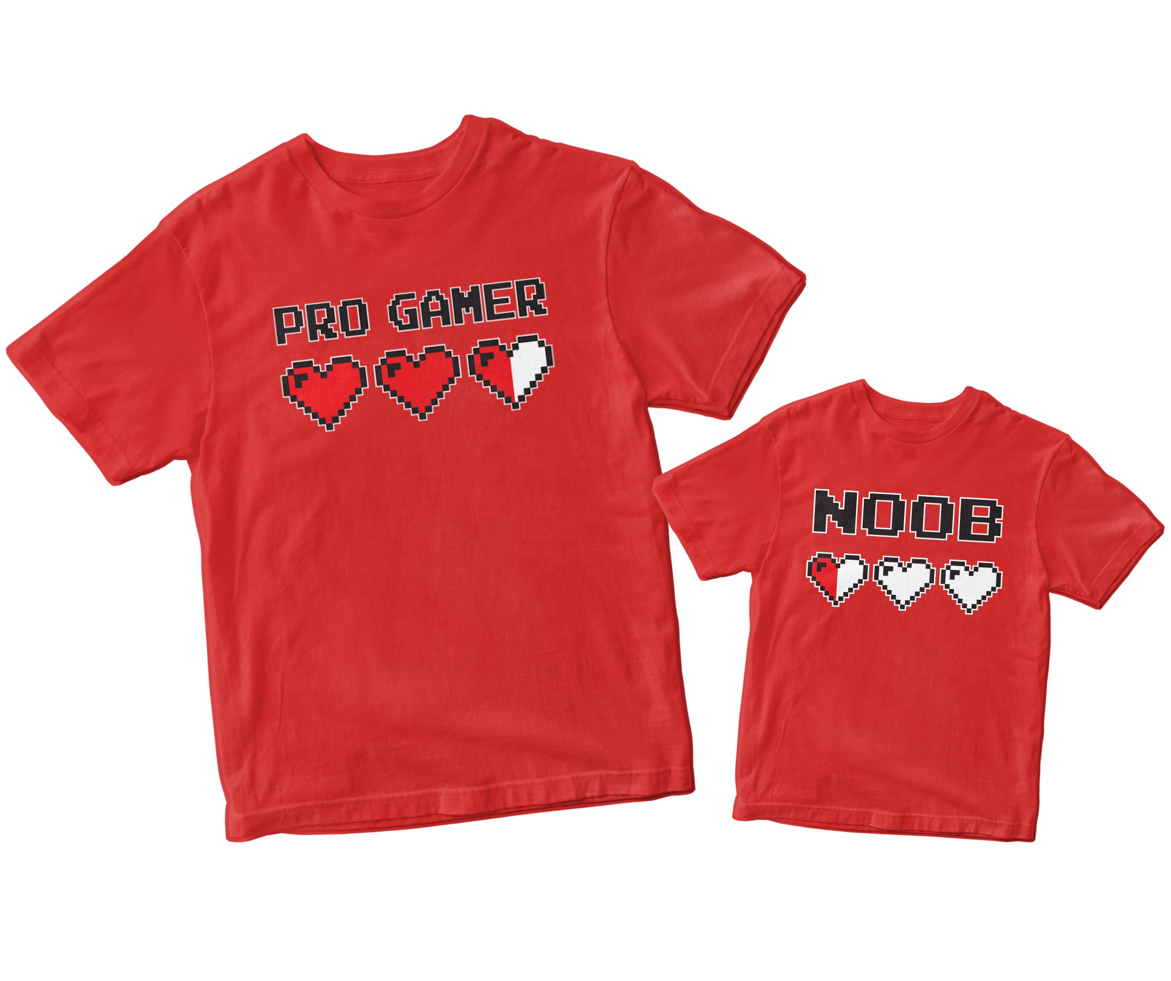 Pro Gamer & Noob Matching Family T-Shirts - Funny Video Game Themed Outfits for Couples & Families - Perfect for Gaming Events, Conventions & Family Photos