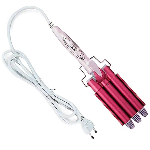 Triple Barrel Curling Iron - Anti-Scald Hair Curler Wand for Beach Waves, Loose Curls & Tight Ringlets | Fast Heating Styling Tool with 3 Barrel Sizes | Perfect for Salon, Wedding & Everyday Hairstyles
