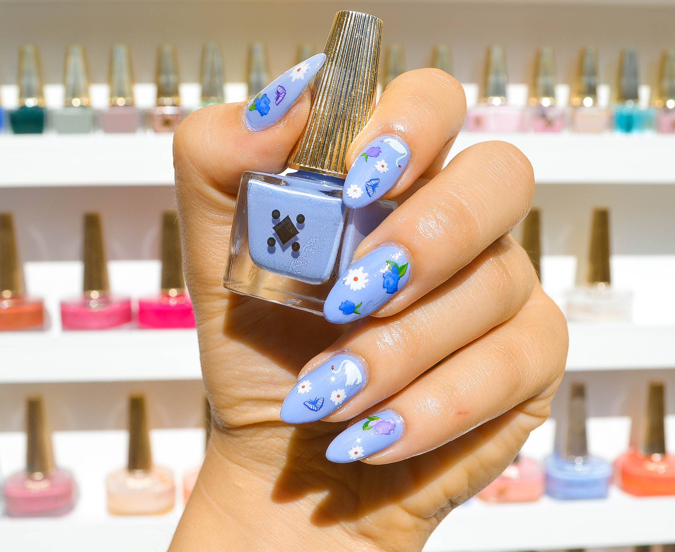 Beautiful Nail Art Stickers - English Garden Floral Design | Self-Adhesive Nail Decals for Women | Perfect for Parties, Weddings & Everyday Nail Art
