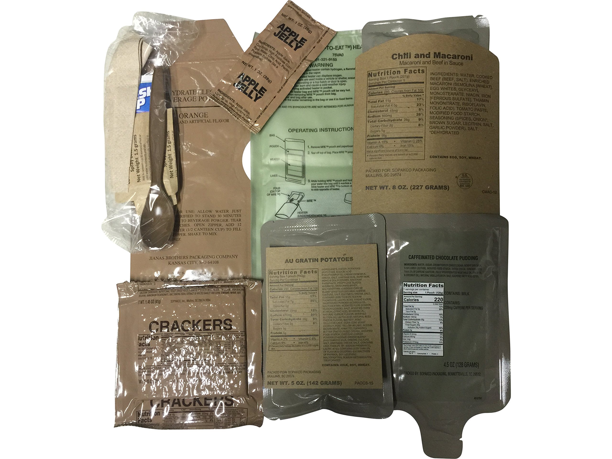 MOLLE II ACU Ruck Military Backpack - Tactical MRE GO Bag with 28 Meals Ready to Eat - Perfect for Camping, Hiking, Survival & Emergency Preparedness