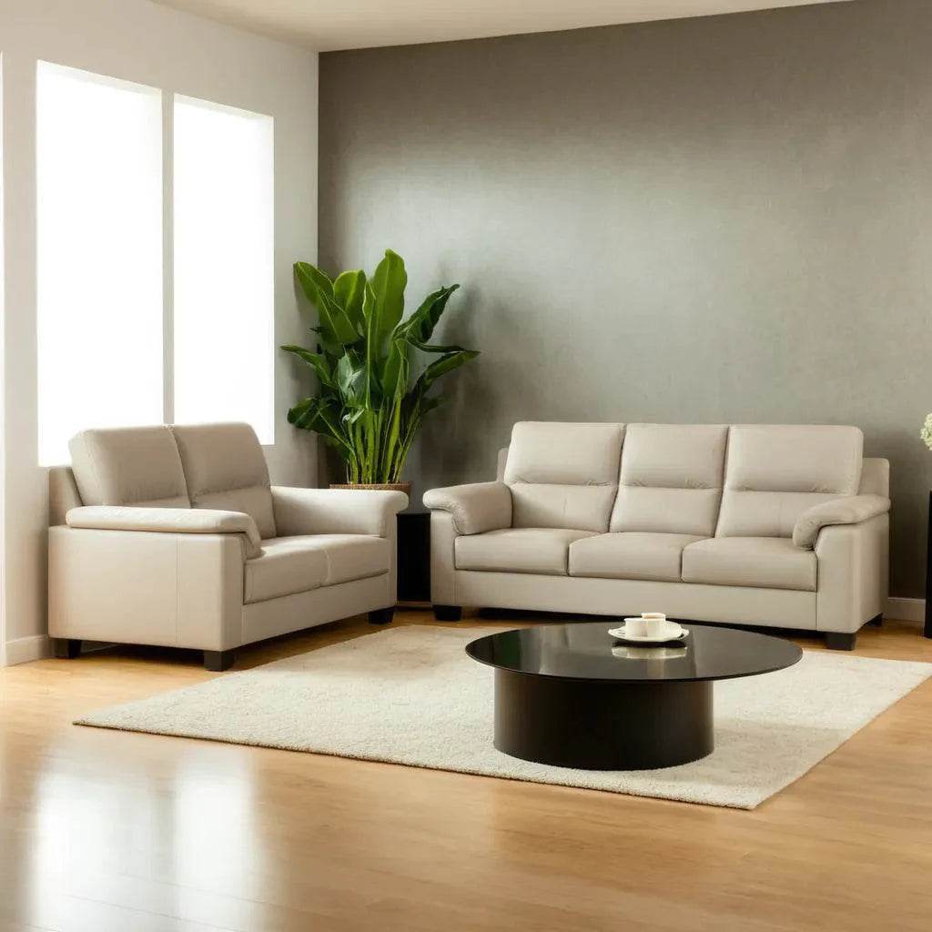 Krandell Faux Leather Sofa - Modern PU Leather Couch for Living Room, Office & Small Spaces - Comfortable Sleek Design with Sturdy Frame