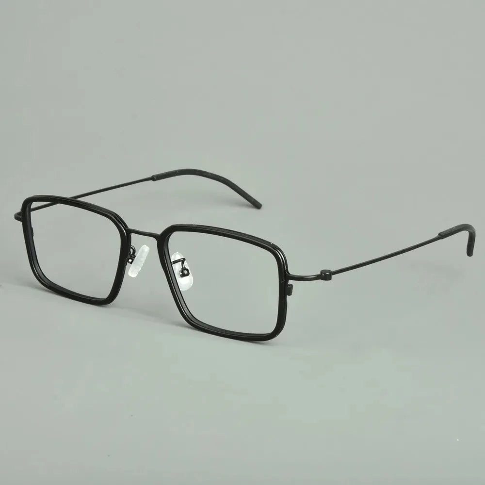 Aimee Unisex Full Rim Big Square Titanium Acetate Eyeglasses 942501 - Lightweight & Durable Frame for Men & Women - Perfect for Reading, Working & Fashion Accessories