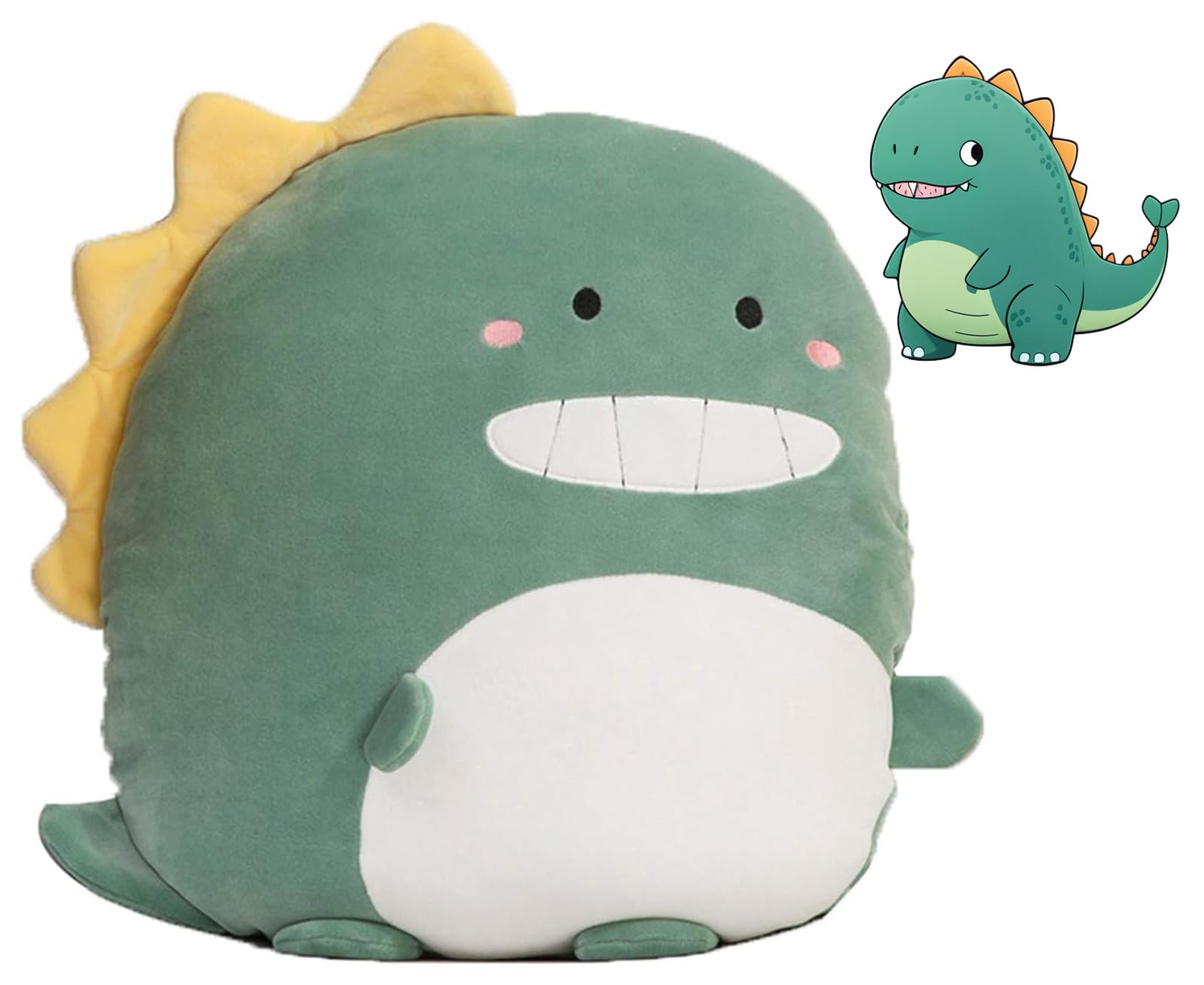 Soft Dinosaur Plush Hugging Pillow - Cute Stuffed Animal Toy for Kids (16.5 Inch) | Perfect Gift for Birthday, Valentine's Day & Christmas | Great for Cuddling, Decor & Stress Relief