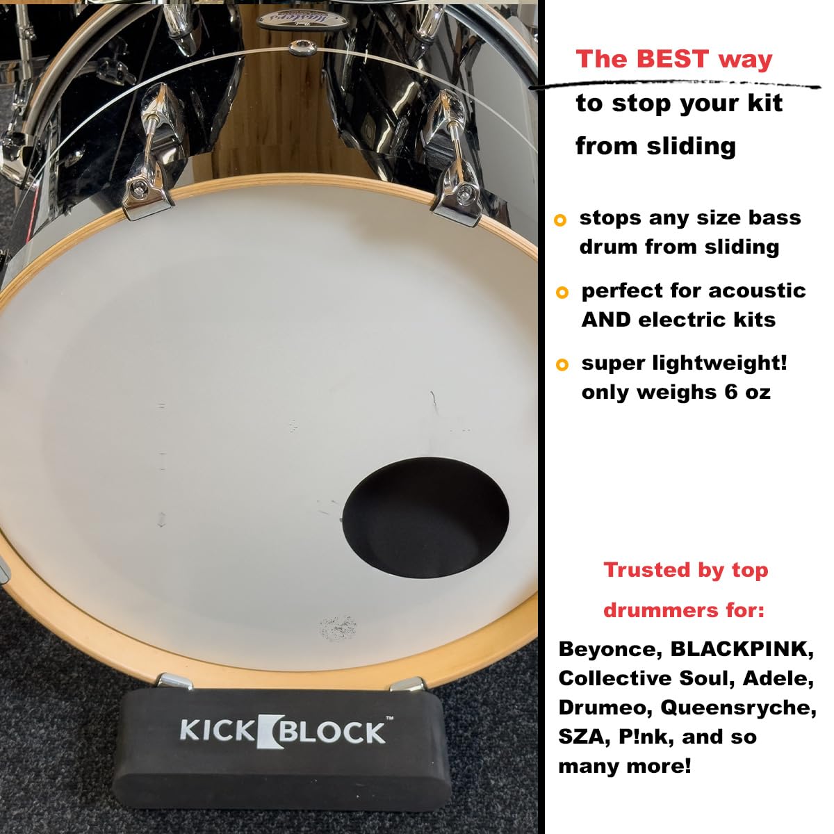 Premium Drum Rug with Bass Drum Anchor - 6'6