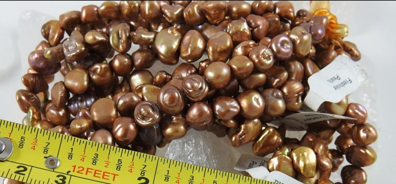 Natural Bronze Freshwater Pearl Beads Strand - Elegant Jewelry Making Supplies for Necklaces, Bracelets & DIY Crafts