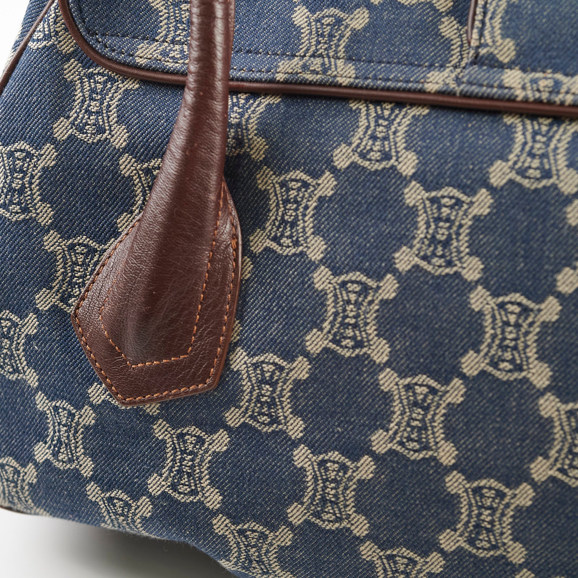 Vintage Celine Denim Shoulder Bag for Women - 90s Retro Designer Handbag - Perfect for Casual Outings, Travel & Daily Use