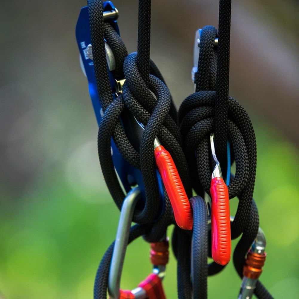 Braided Polyester Arborist Rope - Heavy Duty Outdoor Climbing Rope for Rock Climbing, Hiking, Camping & Tree Swing - 1/2 Inch Diameter Black Rope (Perfect for Outdoor Adventures, Backyard Activities & Professional Arborist Work)