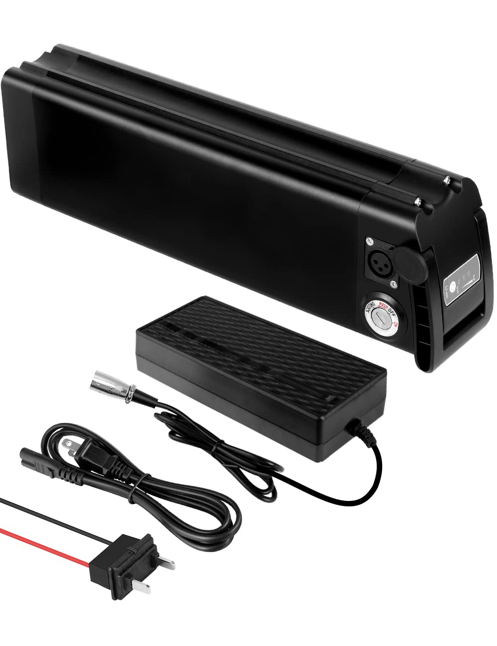 FS Fushield 48V 13Ah Lithium Electric Bike Battery Replacement with 54.6V 2A Charger & 30A BMS Protection - Compatible with 200W 250W 300W 350W 500W Ebike Motors - Perfect for Commuting, Mountain Biking & Long-Distance Rides