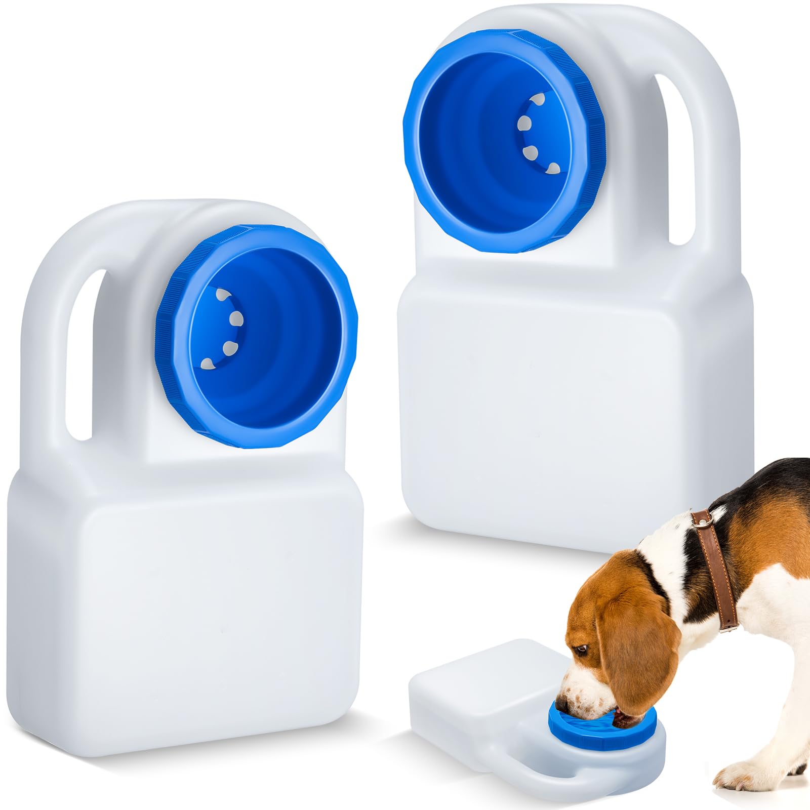 2 Pack 3 Quart Portable No Spill Dog Water Bowl - Collapsible Travel Pet Bowl for Small & Large Dogs, Cats - Ideal for Camping, Hiking, Road Trips & Outdoor Adventures