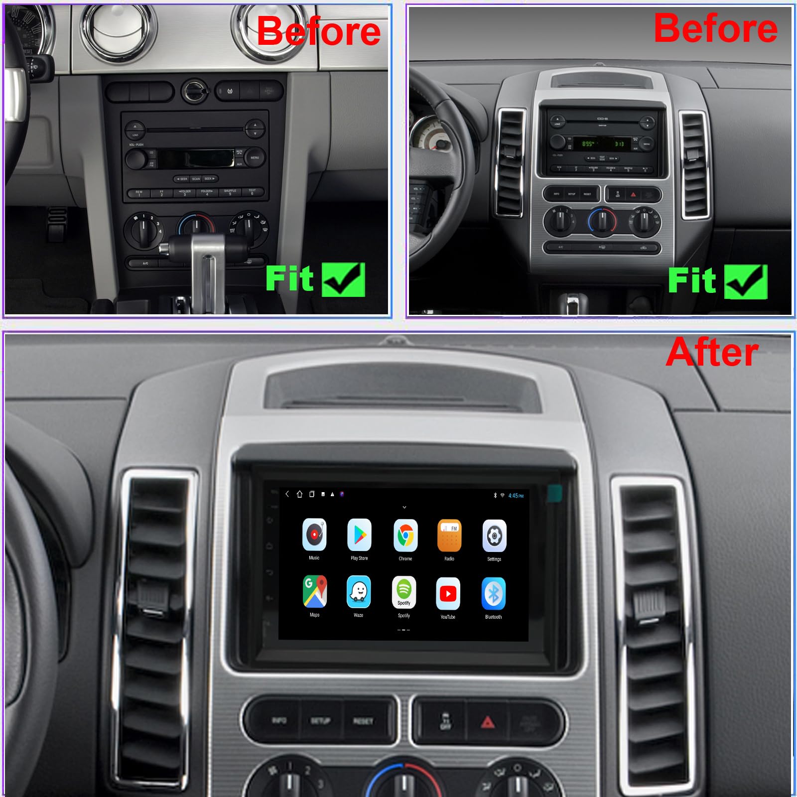 2007-2010 Ford Shelby GT500 & Edge Android 13 Car Stereo Upgrade - 9