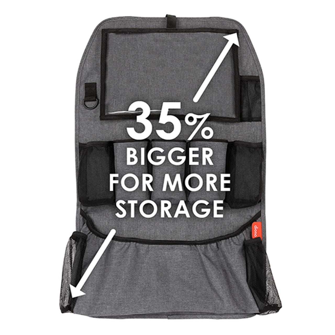Diono Back Seat Organizer Stow 'n Go XL - Gray Car Organizer for Kids & Adults - Perfect for Road Trips, Travel & Daily Commute