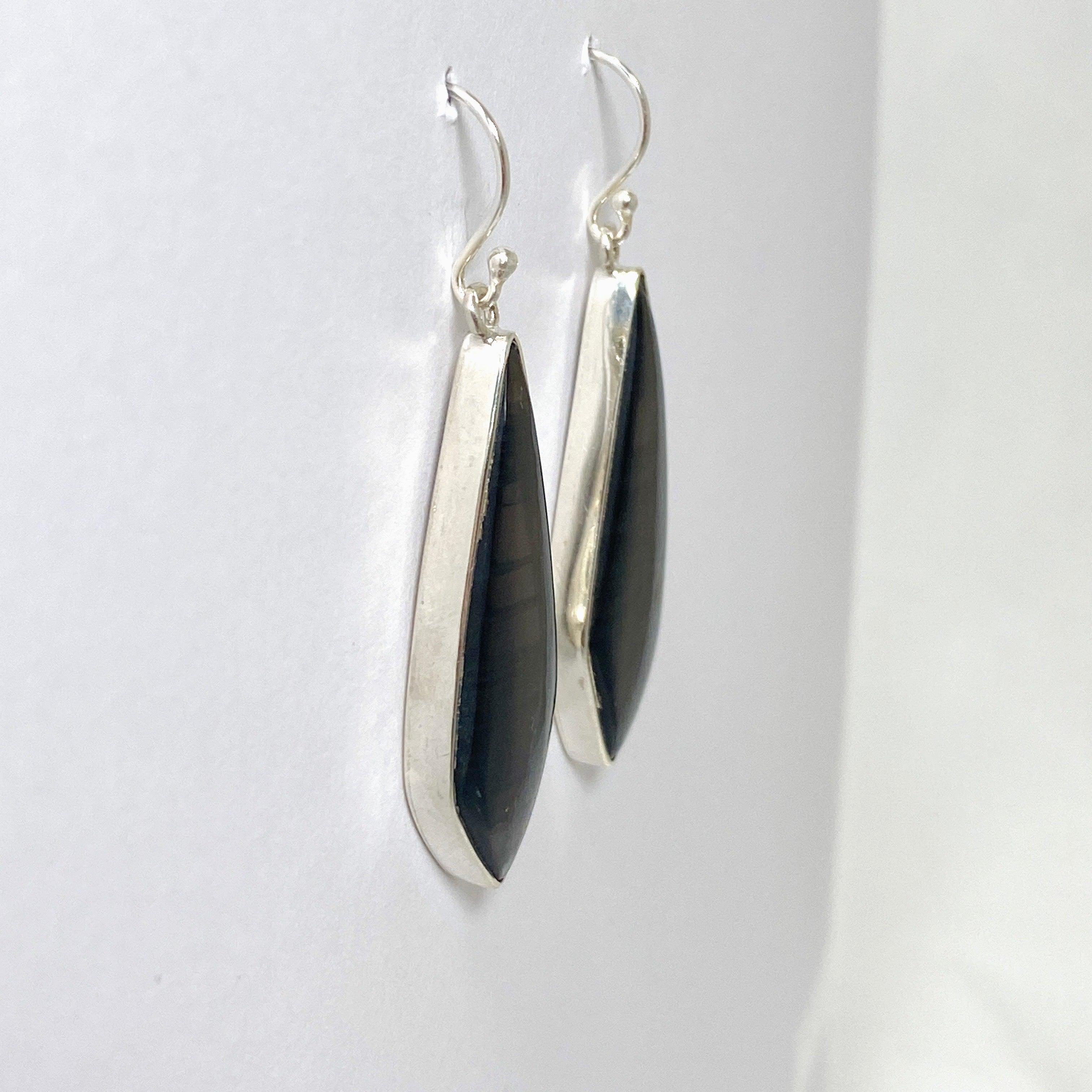 Midnight Obsidian Freeform Earrings KEGJ1502 - Handmade Natural Stone Jewelry for Women, Boho Chic Dangle Earrings, Perfect for Parties, Weddings & Everyday Wear