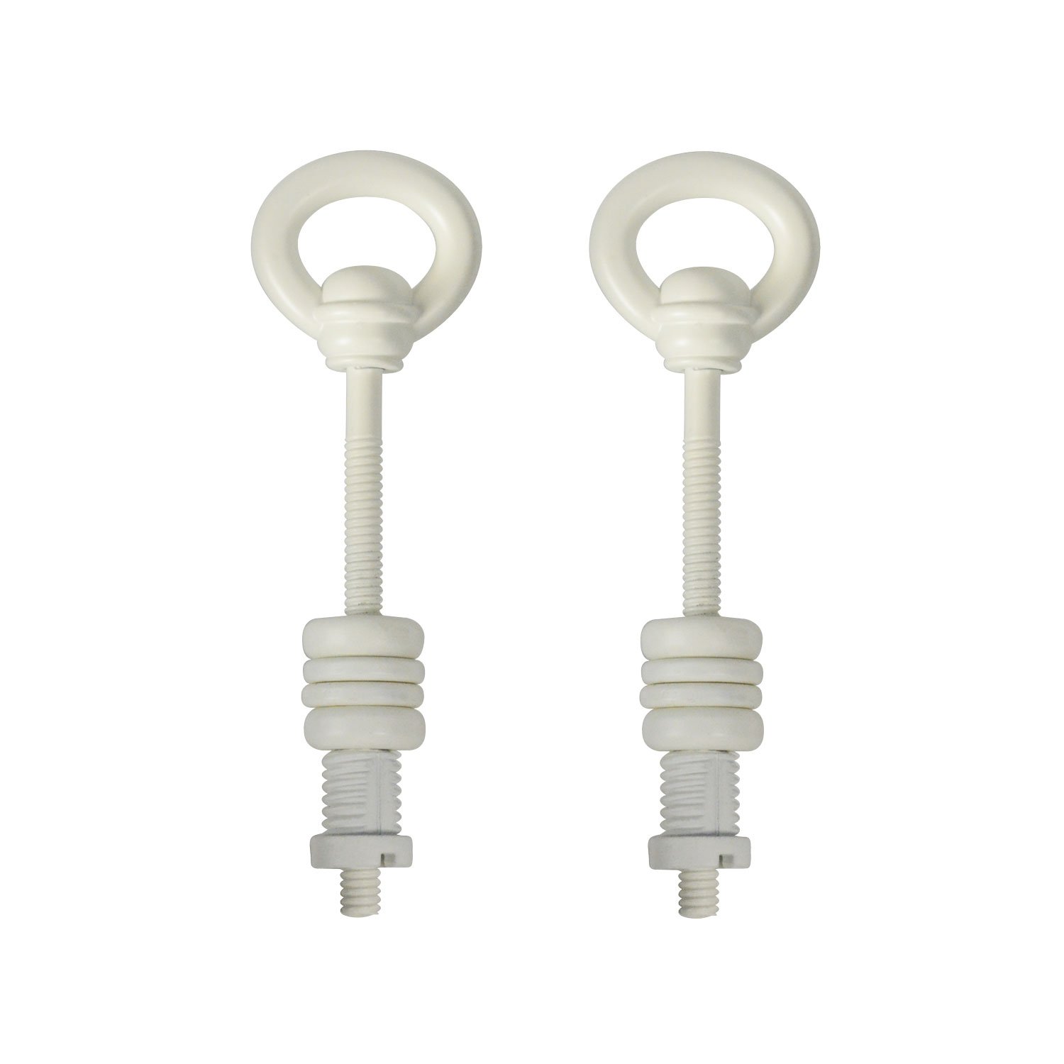 Swivel Mirror Screws - Pair of White Adjustable Knob Screws for Wall Mirrors, Vanity Mirrors & Bathroom Mirrors - Easy Installation & Secure Hold