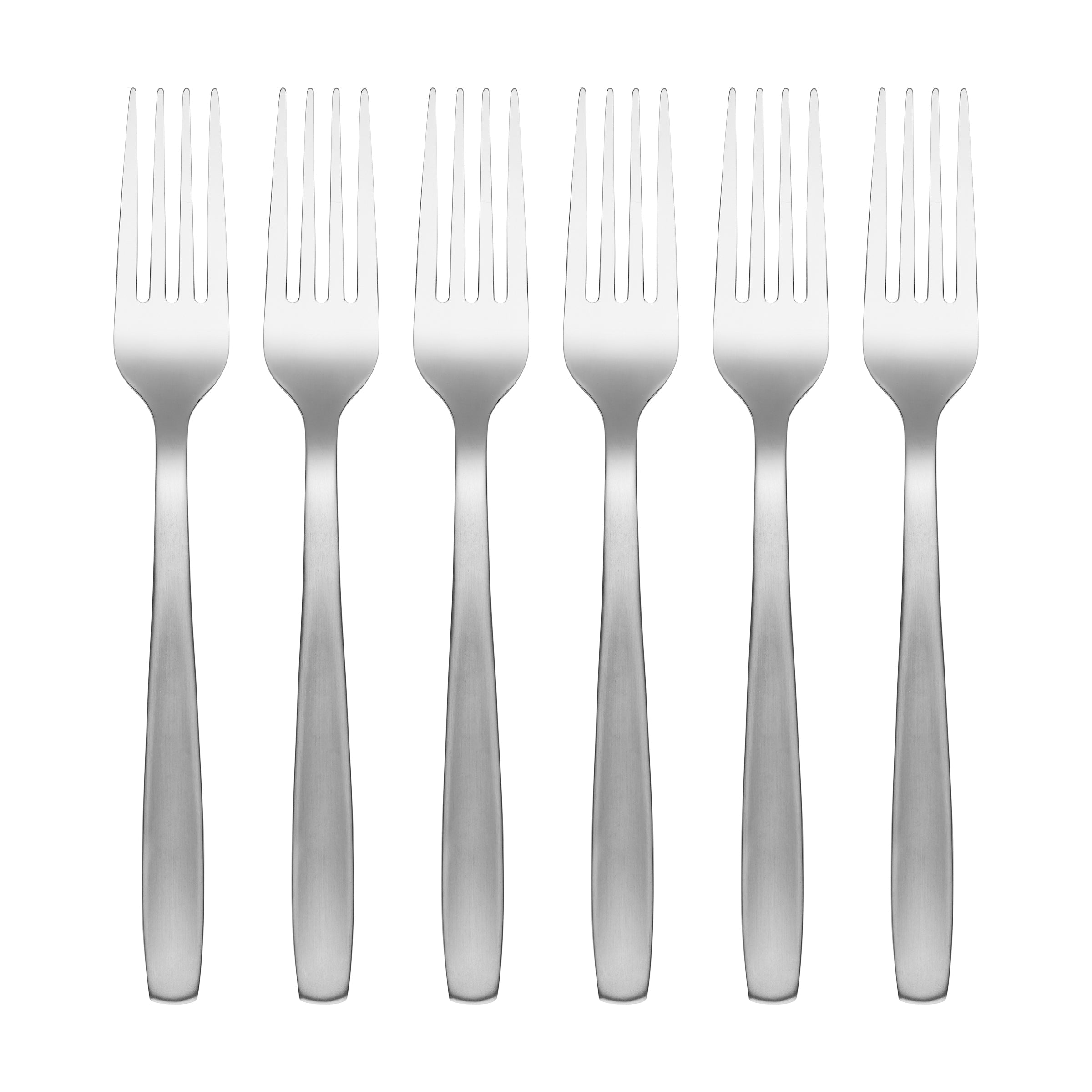 Paulina Satin Mirror Dinner Fork Set of 6 - Elegant Stainless Steel Flatware for Formal Dining, Wedding, and Special Occasions