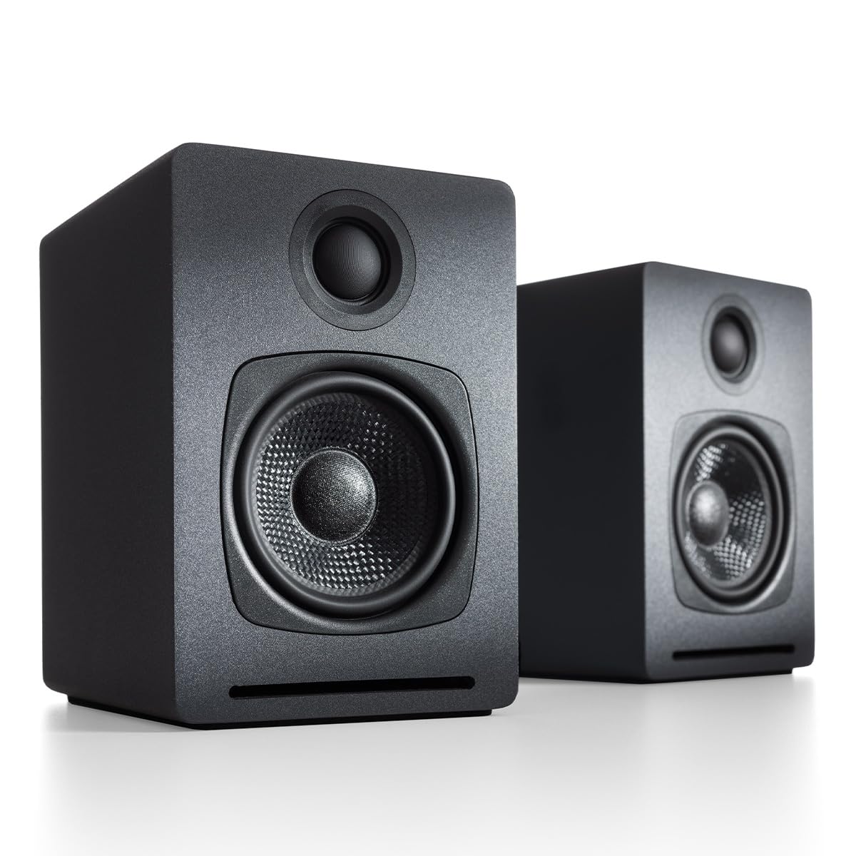 Audioengine A1 Bluetooth Computer Speakers - Wireless Desktop & Laptop PC Speakers with Subwoofer Output, Hi-Fi Sound for Music, Gaming & Home Theater (Pair, Grey) | Perfect for Office, Studio & Entertainment Setup