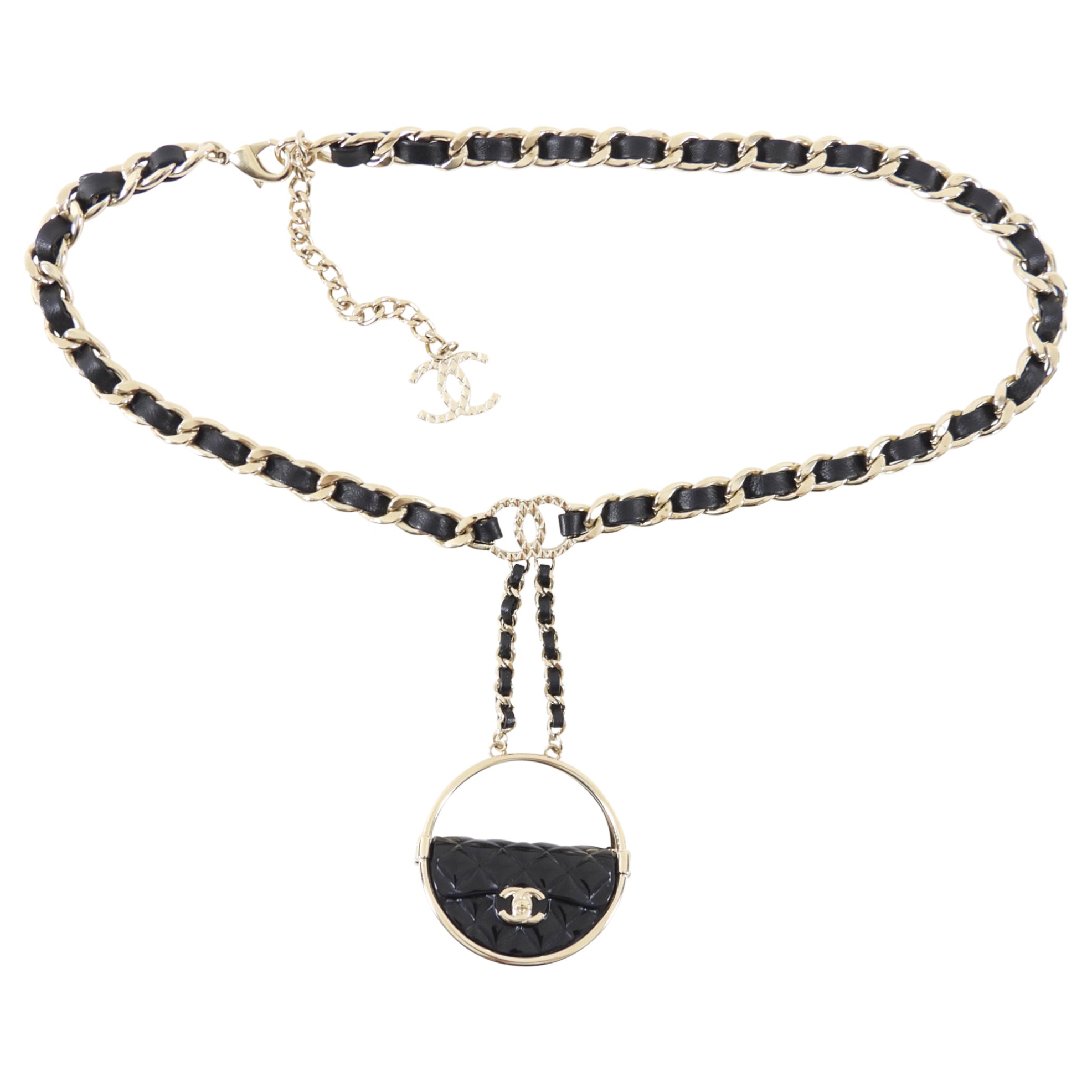 Chanel 23C Hula Hoop Bag Compact Charm Necklace & Belt - Luxury Fashion Accessory for Women, Perfect for Parties, Date Nights & Special Occasions