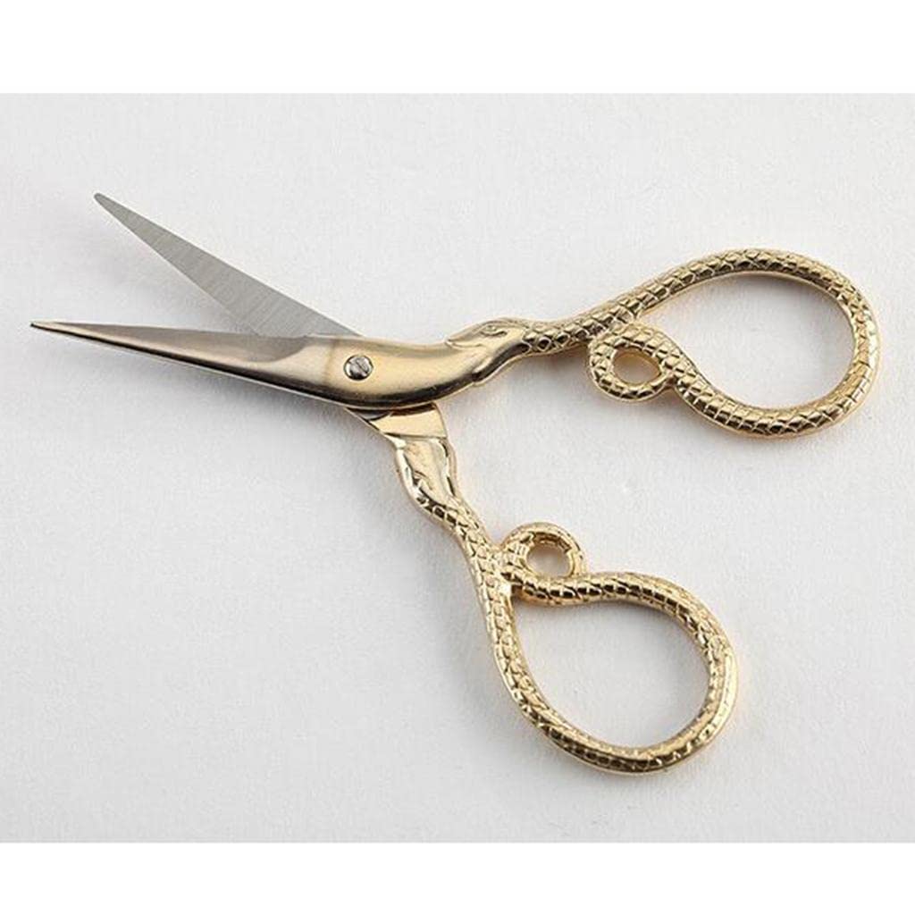 Premium Stainless Steel Embroidery Scissors with Golden Handle - Perfect for Sewing, Quilting, and Crafting Projects